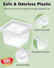 Pawfly 10 Pcs Mini Spider Terrarium, Jumping Spider Enclosure Box