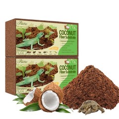 2 Pack Natural Coconut Fiber Substrate for Reptile- Premium Compressed Coconu…