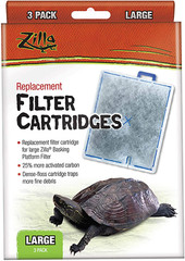 Reptile Pet Terrarium Water Filter Replacement Cartridge, Large, 3-Pack