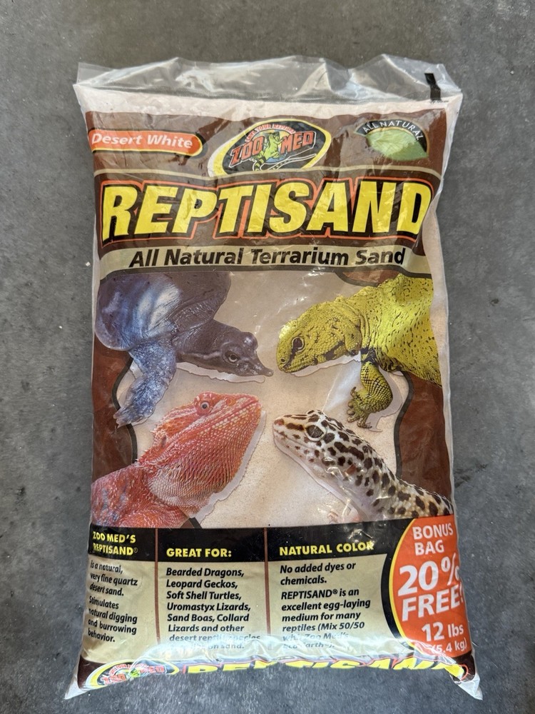 ReptiSand 12 Lbs – All-Natural Desert White Substrate for Reptile Habitats