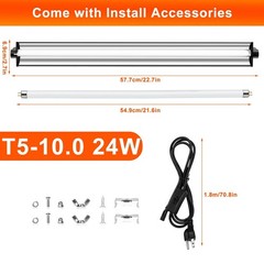 24W T5 UVB Reptile Light Fixture Combo Kit – 10.0 UVB Fluorescent Tube for