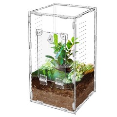 12x6x6 Inch Jumping Spider Enclosure Acrylic Habitat with Magnet Opening Door