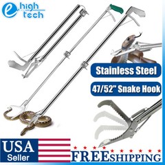52″ Foldable Wide Jaw Snake Tongs Stick Heavy Duty Grabber Catcher Handling Tool