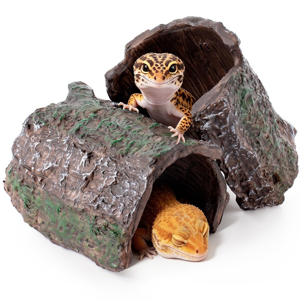 Brown Resin Reptile Hideout Cave Leopard Gecko Tank Decor