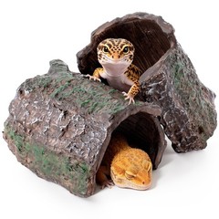 Brown Resin Reptile Hideout Cave Leopard Gecko Tank Decor