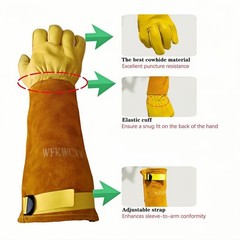Gardening Gloves for Rose and Cactus Handling,Cow Leather Garden Gloves Thorn…