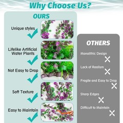 Hamiledyi Aquarium Plastic Plants Aquarium Decor Artificial Fish Tank Plants,…
