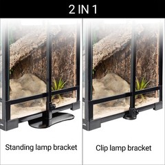 Reptile Dual Lamp Stand Adjustable Light Holder Lamp Hanging Bracket Metal Suppo