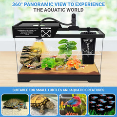 Turtle Tank Kit(Tank+Lamp+Filter), Upgrade PC Turtle Tank Starter Kit with Adjus