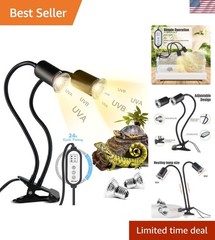 UVA/UVB Reptile Heat Lamp with Intelligent Timer | 25W + 50W Boost
