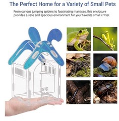 Acrylic Jumping Spider Enclosure with Magnetic Lock 3mm Clear Terrarium Habitat