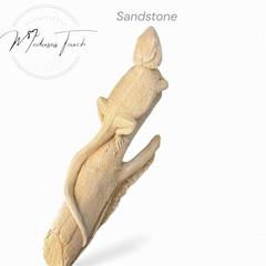 bearded dragon on log life sized concrete statue