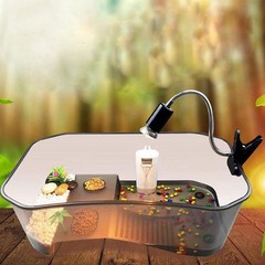 PINVNBY Plastic Turtle Tank Reptile Habitat Pet 15.7×9.1×5.1 Inches, Black