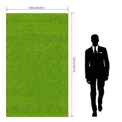 Artificial Model Grass Mat Trains Grass Green 100 x 250cm or 39″x 98″for Deco…