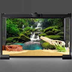 AWERT 48×18 inches Waterfall Terrarium Background Tropical Rainforest Aquariu…