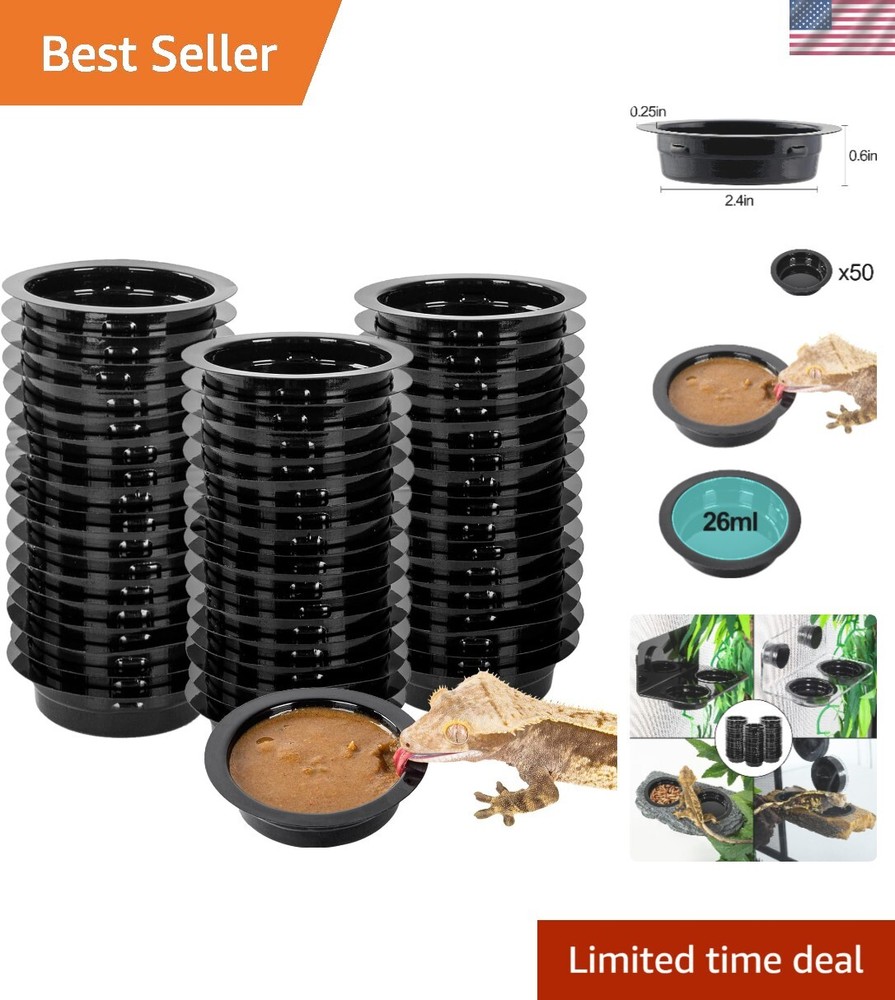 Acrylic Gecko Feeding Ledge – Magnetic Installation with 6 Feeding Cups