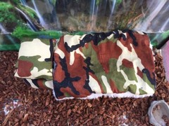 NEW CAMOUFLAGE PRINT LARGE ATTACHABLE RESTING BED SET SOFT COVER 4 BEARDEDDRAGON