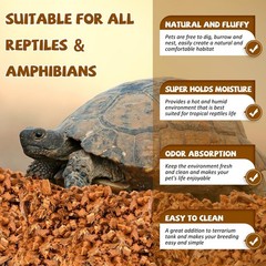 2 Pack Coconut Chip Substrate Reptile Bedding Natural Coco Husk for Snake Gecko