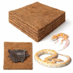 6-Pack Natural Coconut Fiber Reptile Carpet, 12×12 Inch Eco-Friendly Terrariu…