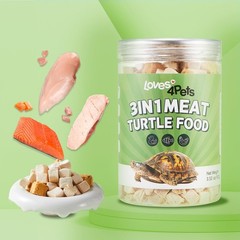 Turtle Food – 3 in 1 Freeze-Dried Meat – Chicken, Duck & Salmon – Natural Tre…