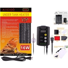 Reptile Heating Pad Combo – 8″x12″ Thermostat-Controlled Mat for Optimal Heat