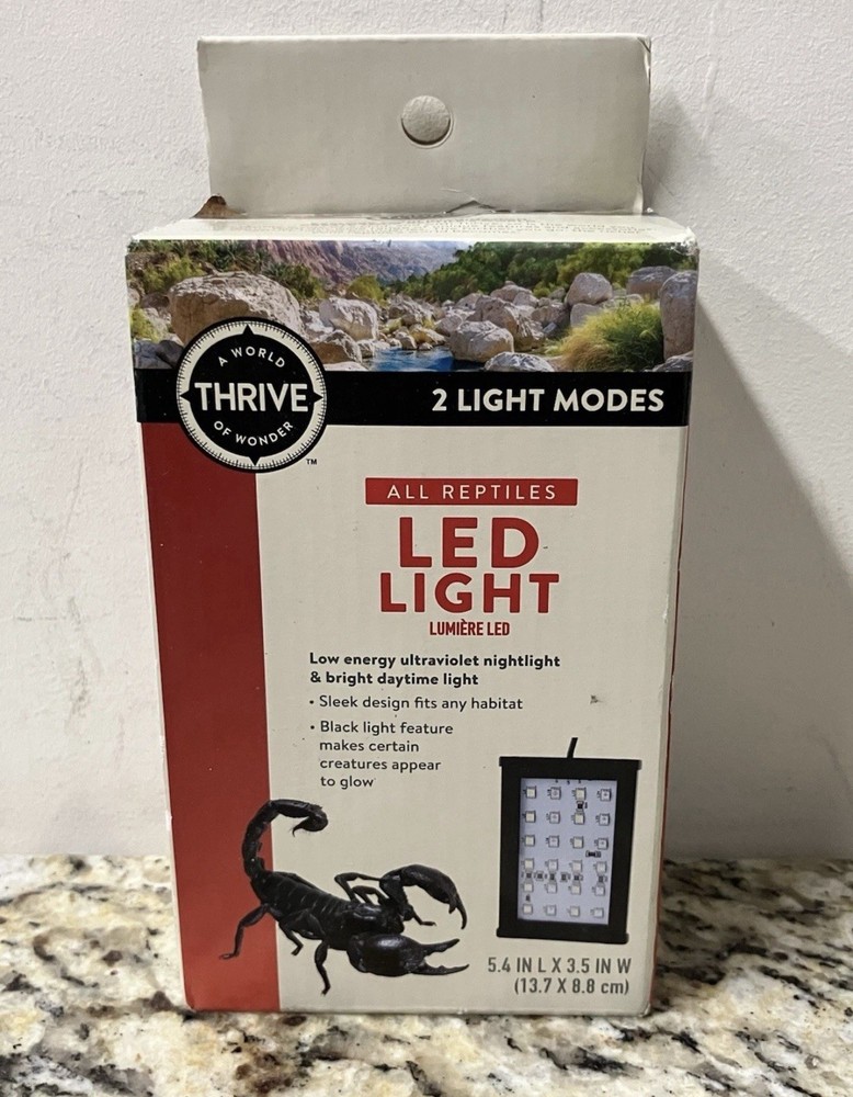 Thrive Reptile Mini LED Light 2 Modes Ultraviolet Nightlight/Daytime, New!