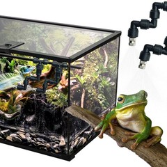 2 PCS Adjustable Reptile Mister Nozzles 16 Ft 1/4 Inch Tube Terrarium Black