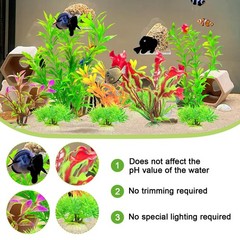 10Pcs Aquarium Plants, Fish Tank Accessories Artificial Aquatic Plants, Artif…