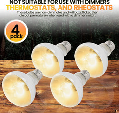 (4-Pack 100W Reptile Heat Lamp Bulbs – UVA Daylight Basking Light Bulbs for Rept