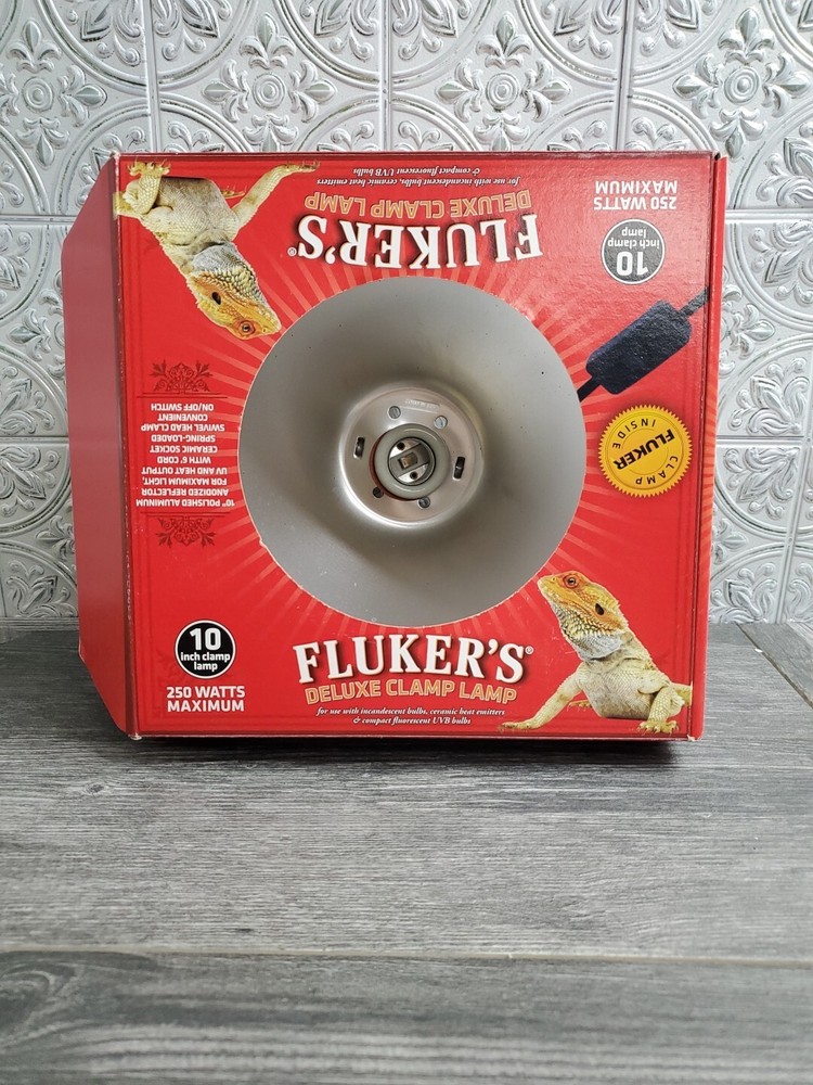 Flukers Fluker’s Deluxe 10” Reptile Clamp Lamp w/Switch 250 Watt 6’ Cord NEW