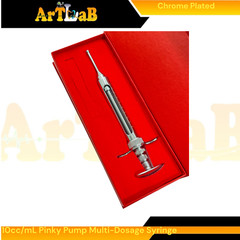 10mL Reptile Feeding Automatic Multi-Dosage Syringe | Pinky Pump Syringe, Chrome