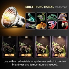 Versatile 50W UVA+UVB Bulbs for Reptilian Environments – 4 Pack for All Fixtures