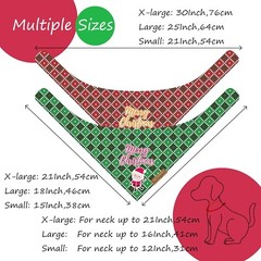 Christmas Dog Bandanas 2 Pack 4 Pattern Reversible Adjustable Winter Holiday …