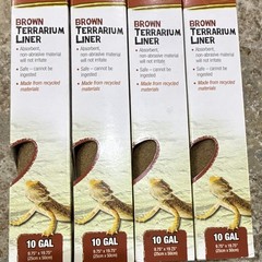 Zilla Brown Terrarium Liner 10 Gal 9.75″ x 19.75″ (25cm x 50cm) LOT OF 4