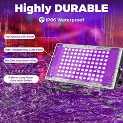 AUROHOPE 100W LED Black Light, 385nm UV Flood Light Twin Pack,