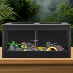 50 Gallon PVC Reptile Tank Enclosure Sliding Door & Top Screen Warm Habitat