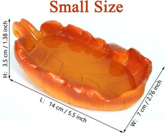 Reptile Feeding Dish Bowl, Leaf-Shaped Water & Food Bowl for Small Reptiles and