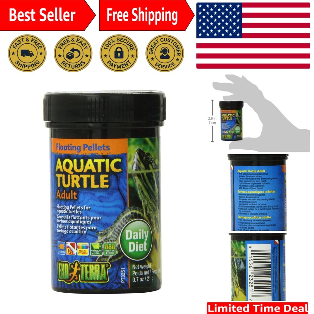 Veterinary Diet Shrimp Flavor Turtle Food – Floating Pellets 0.7 Oz