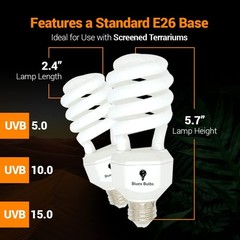 2 Pack 23-Watt Reptile Bulb Desert UVA UVB Light – 10.0 UVB Reptile Light – C…