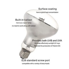 125w Uvb Uva Reptile Basking Heat Light Bulbs Uv Sun Lamp For Bearded Dragon Liz