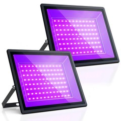 100W UV Black Light, IP66 Waterproof, w/Plug & Integrated Switch. 2PCS,