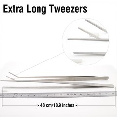 2Pcs 18.9 inch Extra Long Tweezers for Salt & Fresh Water, Heavy Duty Reptile…