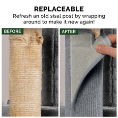 Furhaven Wrap Around Scratching Post Cover for Indoor Cats, Fits Posts Up to …
