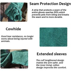 Animal Handling Anti-Bite Gloves, Reinforced Leather Welding Gloves for Garde…