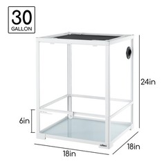 30 Gallon Reptile Tank 18″ x 18″ x 24″ Reptile Terrarium, Full View Glass Ter…