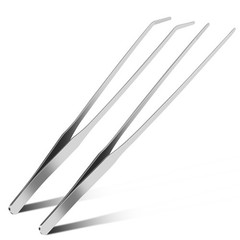 Pinzas para acuario de 10,6″ juego de pinzas rectas y curvas de acero inoxidable