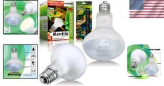 Efficient 75W Incandescent Reptile Heat Lamp with Long Life & Temperature Strips