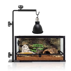BOURDSERK Reptile Lamp Stand, Adjustable 16-31 Inch Large (Pack of 1), black