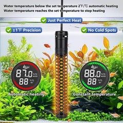 AQQA 800W Aquarium Heater, Fish Tank Heater with Digital Thermostat, Over-Tem…