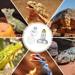 REPTI ZOO Reptile Heat Lamp Bulb and UVB 10.0 Reptile Light Combo P… Fast Ship